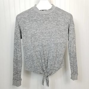 Dex Tie Front Sweater Gray Small